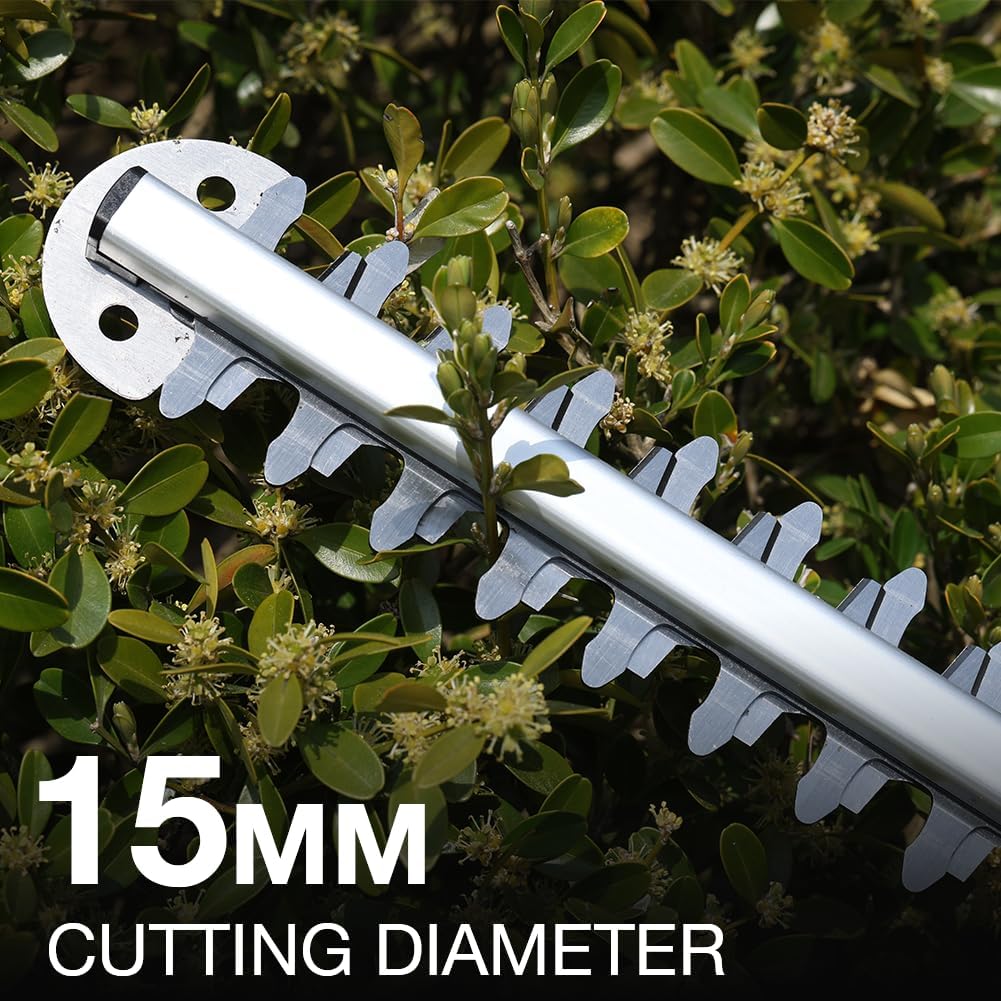 Gardening tool with 15mm cutting diameter on a leafy background