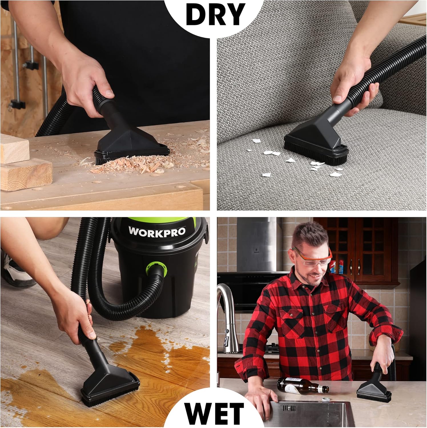 WORKPRO 1200W Wet & Dry Vacuum – 10L, Blow Function, Multi-Surface Use