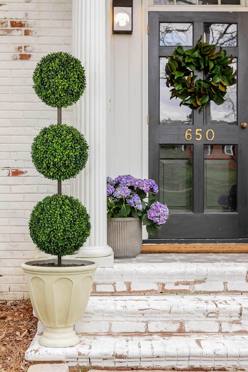 Artificial Topiary Tree Outdoor 4FT Fake Plant Ball Pot Indoor Decor Hollyone