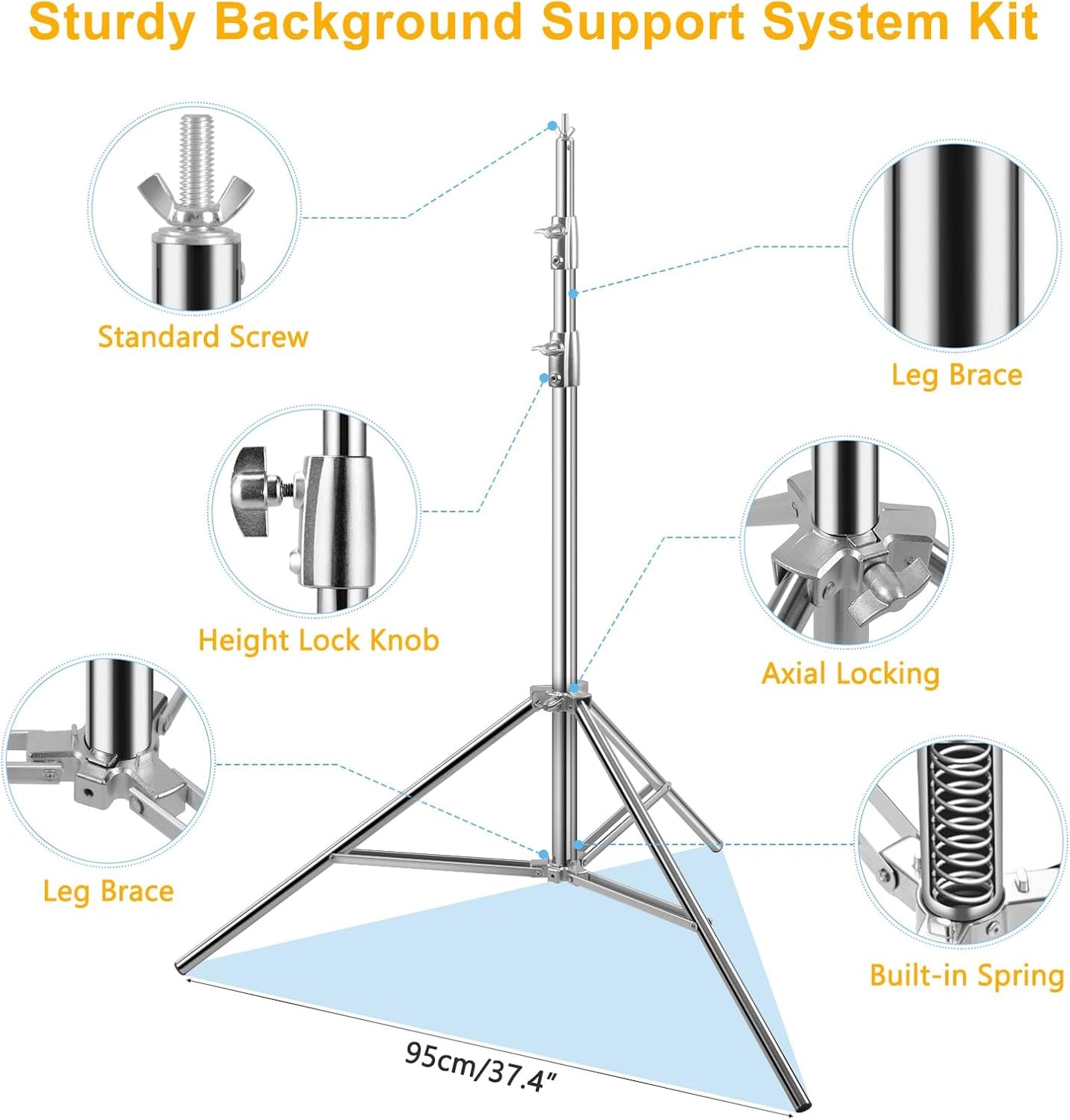 MSKIRA 9.2x10ft Adjustable Backdrop Stand – Heavy Duty Support System for Events