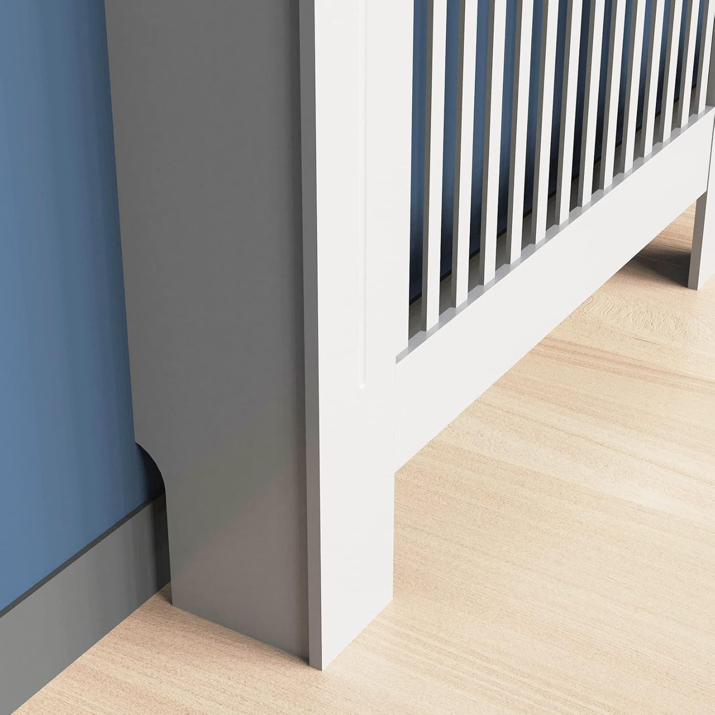 Large White High Radiator Cover Cabinet, 100cm Internal Height, Modern Design