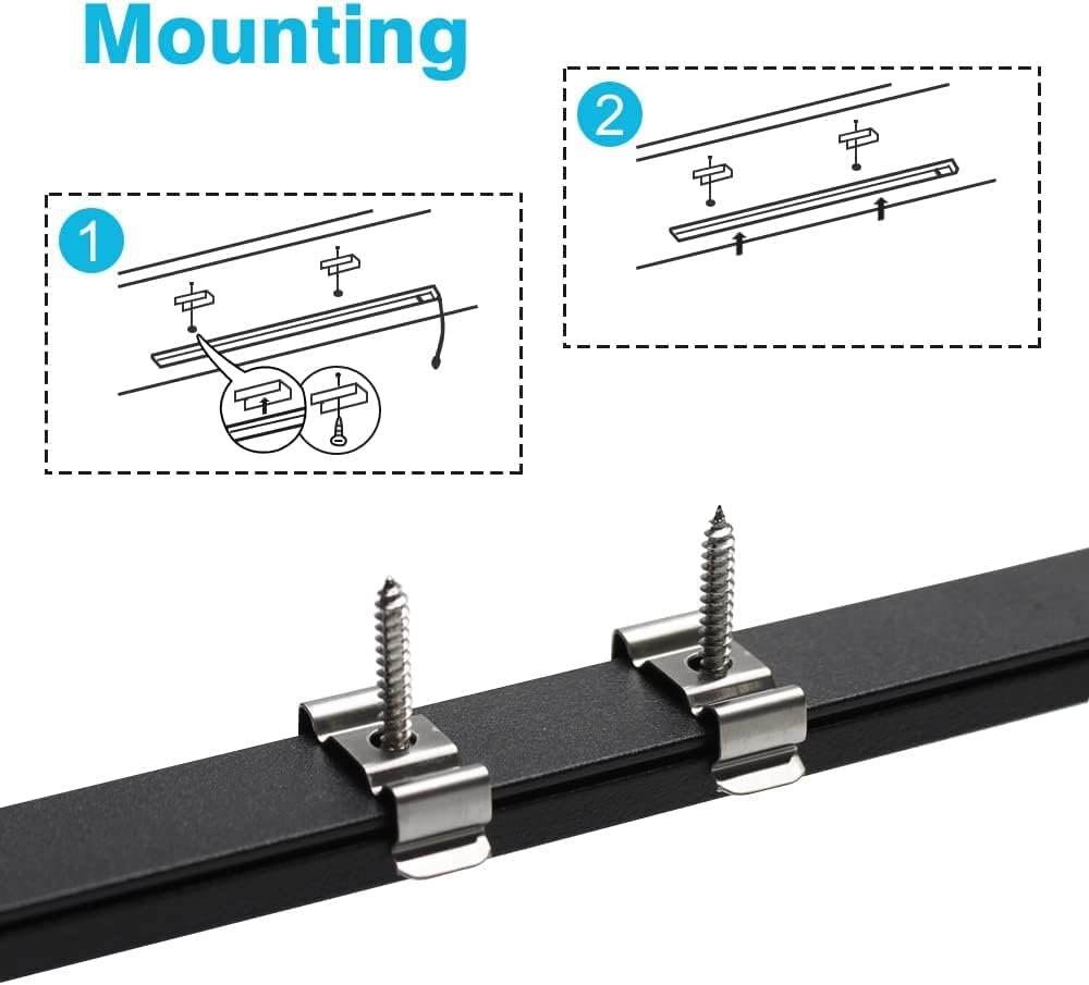12-Pack LightingWill LED Aluminum Profile, 3.3ft U-Shape, Black with Accessories