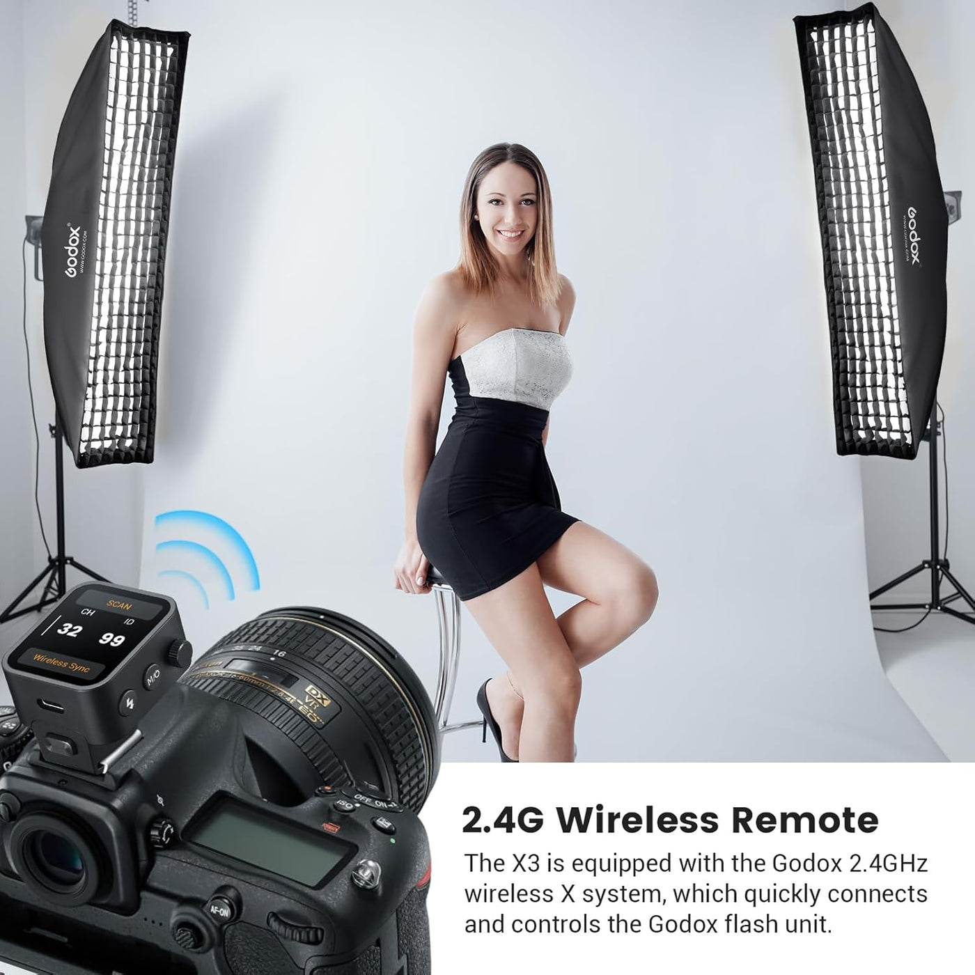 Godox X3-N TTL Wireless Flash Trigger 1/8000s HSS Touchscreen for Nikon Cameras
