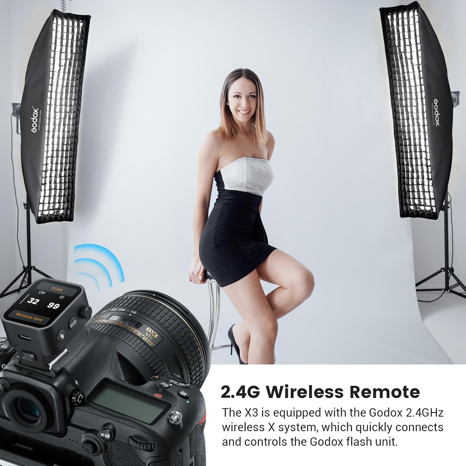 Godox X3-N TTL Wireless Flash Trigger 1/8000s HSS Touchscreen for Nikon Cameras