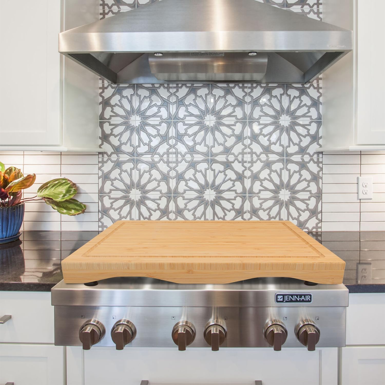 YUHFERA Stove Cover Board, 75x54cm, Wooden, Adjustable, for Gas & RV Stoves