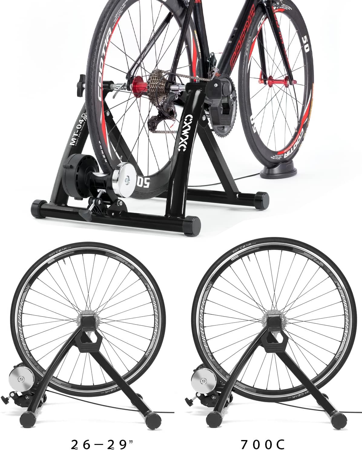 CXWXC Turbo Bike Trainer Stand 26–29"/700C, Foldable with Quick Release
