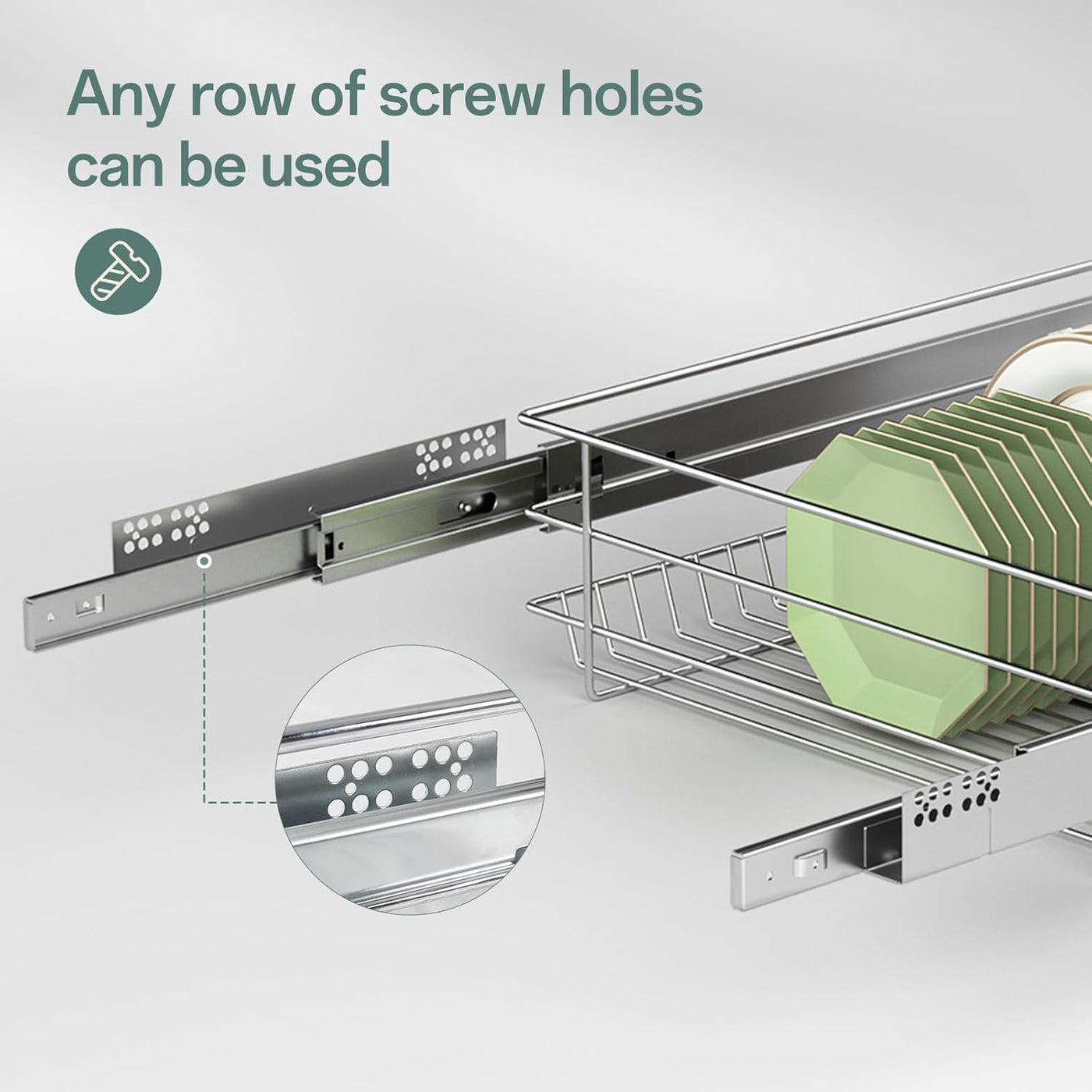 500mm Pull-Out Wire Basket Drawer for Kitchen Base Cabinet with Soft-Close
