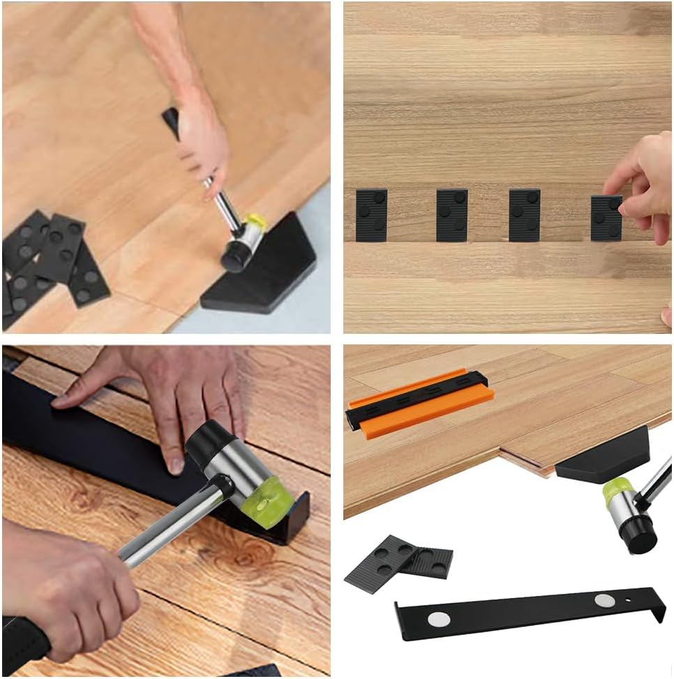 Laminate Flooring Installation Kit with Contour Gauge, Mallet, Spacers & Tools