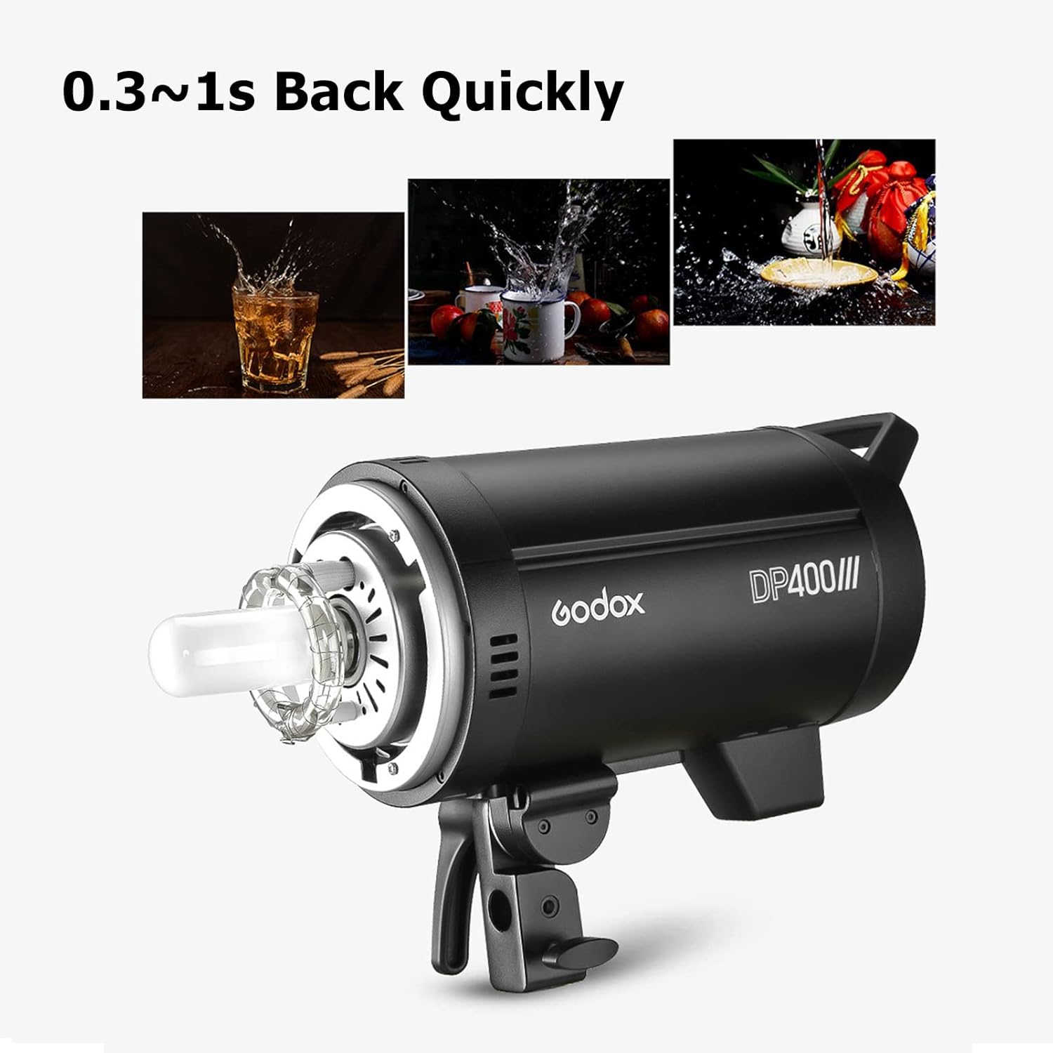 Godox DP400III 400Ws Studio Flash, GN65, Bowens Mount, 2.4G Wireless, Fast Recycle