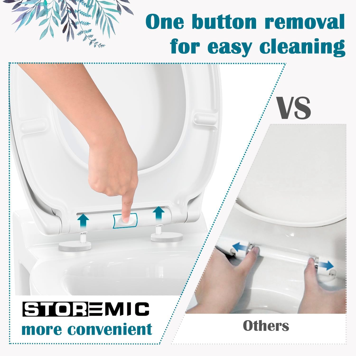 STOREMIC Soft Close Toilet Seat, O Shape White Lid with Quick Release Fixing
