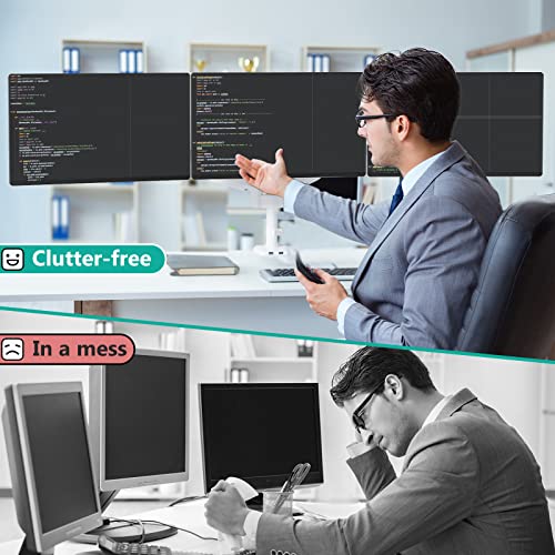 Triple Monitor Mount 27 Inch Adjustable Desk Stand VESA 100 White WALI
