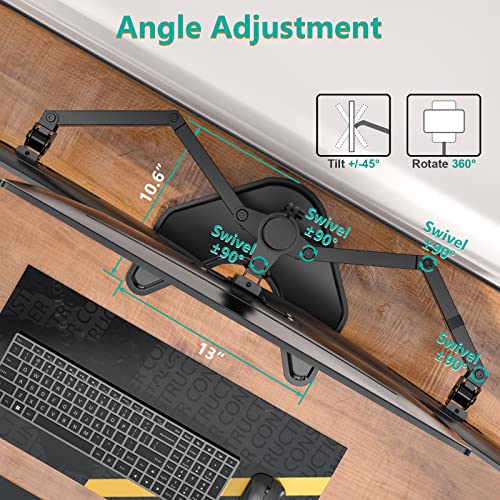 Triple Monitor Stand 27 Inch Free Standing Adjustable 22lb Arms WALI Black