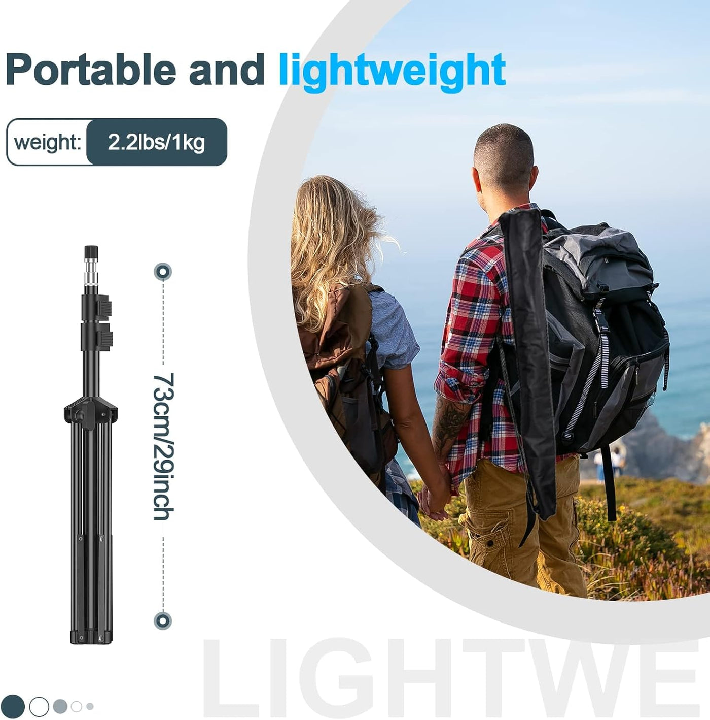 EMART 7ft Light Stands 2-Pack – Aluminum Tripods with Case for Studio Gear
