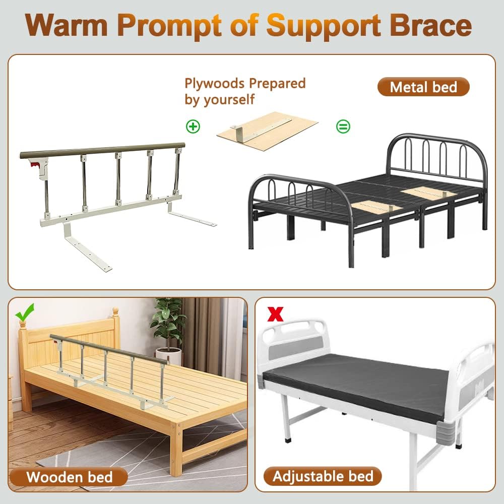 Bed Assist Rail for Elderly Adjustable Safety Bed Rail Support Handle Mybow