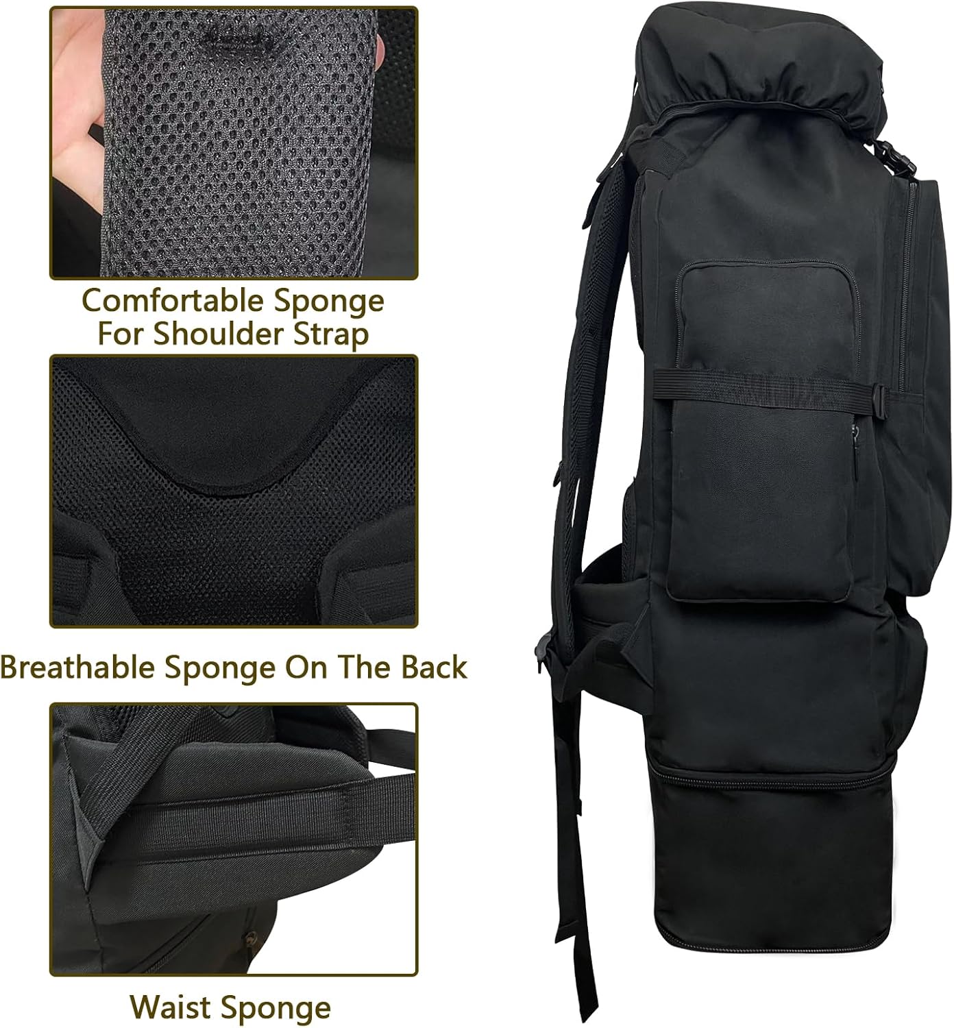 Large Tactical Hiking Backpack 100L Waterproof Molle Military Camping Wesoke