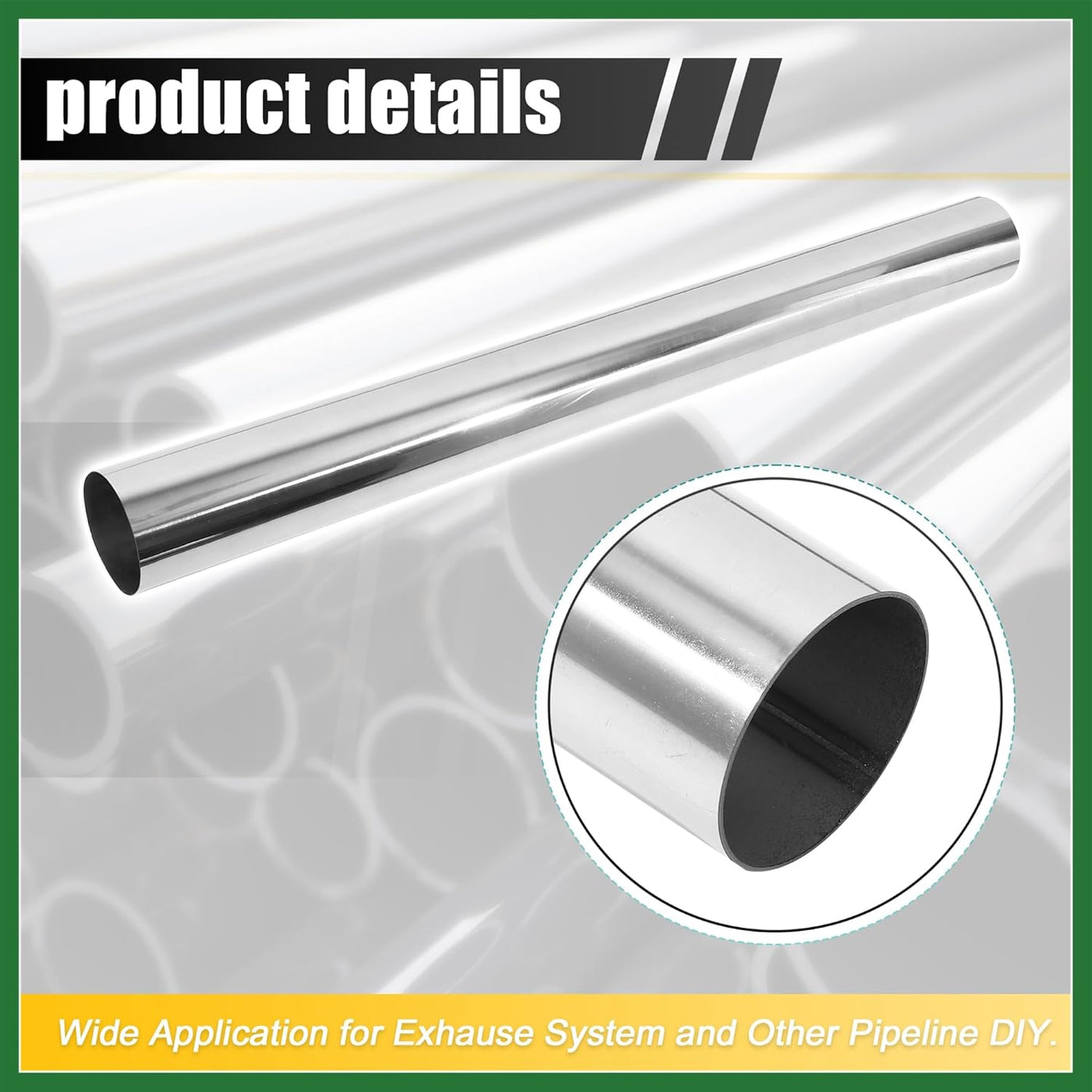 Straight Exhaust Pipe 4 Inch OD 45 Inch Length DIY Mandrel Custom Motoforti