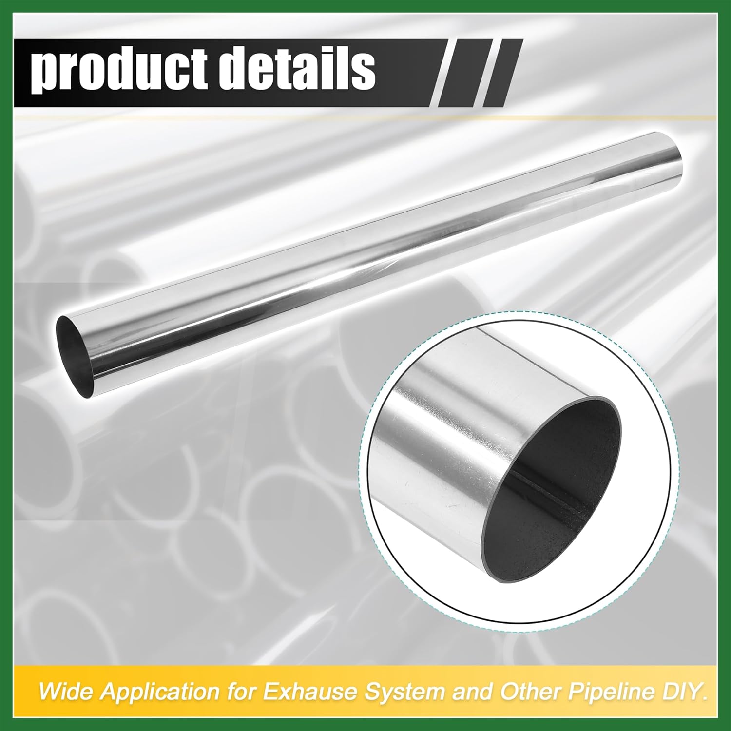 Straight Exhaust Pipe 4 Inch OD 45 Inch Length DIY Mandrel Custom Motoforti