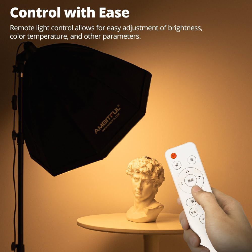 AMBITFUL AL-50 Softbox Lighting Kit 50W 3000-6500K Bi-Color LED Studio Lights