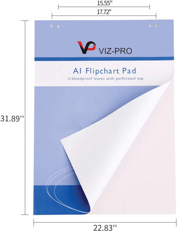 A1 Flipchart Paper Pad 25 Sheets Standard Easel Presentation Paper VIZ-PRO Office