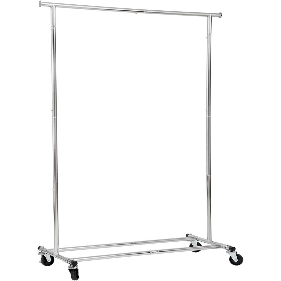 DRM Heavy Duty Collapsible Garment Rack w/ Wheels, Industrial Clothes, Chrome - Massive Discounts