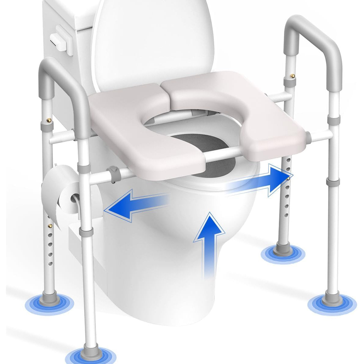 Raised Toilet Seat with Handles Toilet Riser Elderly Bathroom Support Agrish