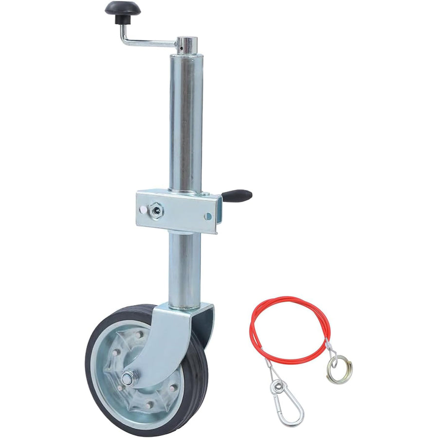 KATSU 48mm Jockey Wheel with 8'' Rubber Tyre, 500kg Capacity, Clamp & 1M Cable