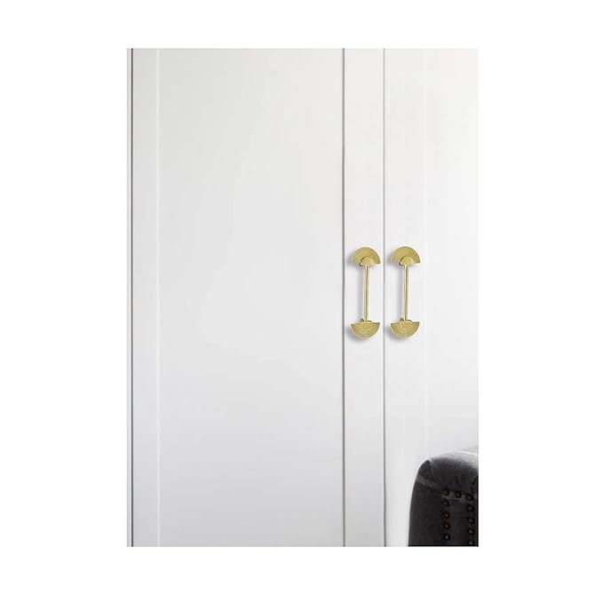 Brass Door Handle 8 Inch/20cm Gold Finish Ancient Pharaoh Design Premium 1 Pair