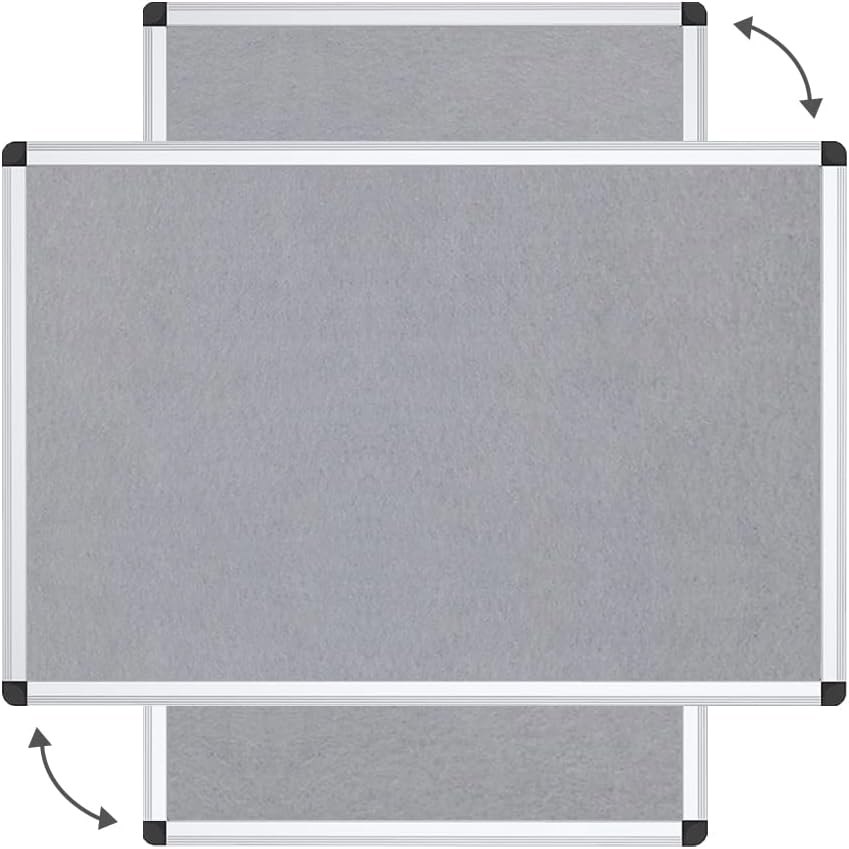 Notice Board Felt Grey, Silver Aluminium Frame, 90 X 60 cm VIZ-PRO