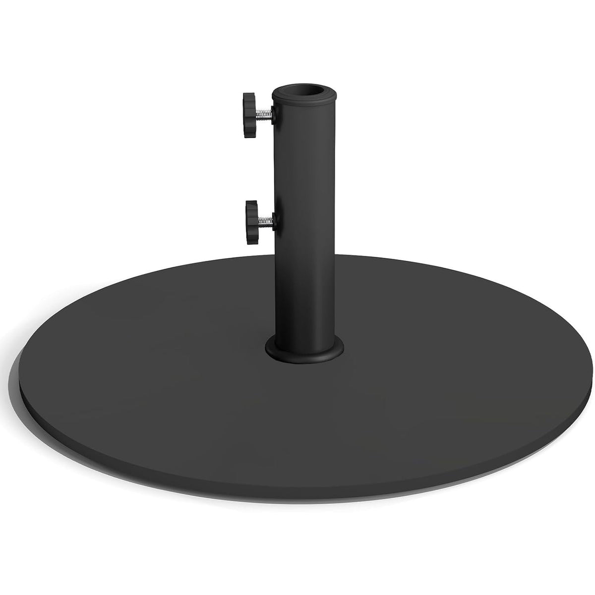 Parasol Base 15kg Heavy Duty Steel Plate 4 Non Slip Pads Black Helios&Hestia