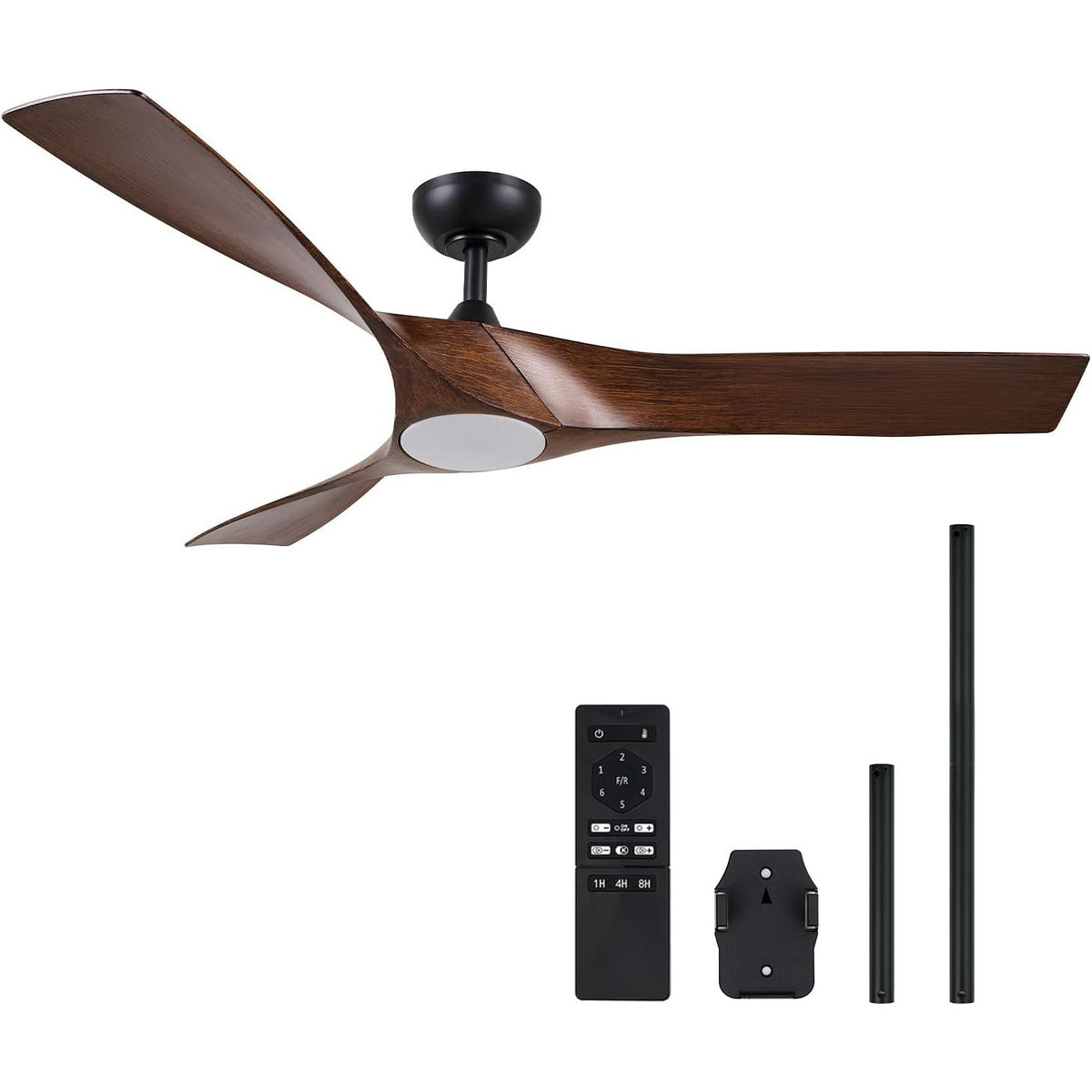 Ceiling Fan with Light 52 Inch Remote Dimmable Reversible DC Motor VONLUCE Walnut