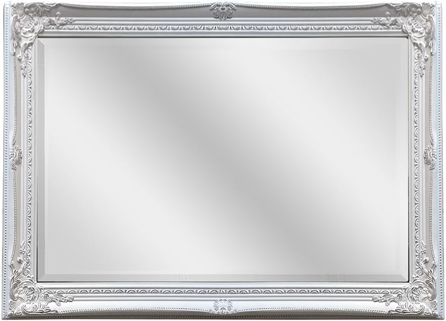 Antique Ornate Wall Mirror 60x90cm Decorative Rectangle White Frame