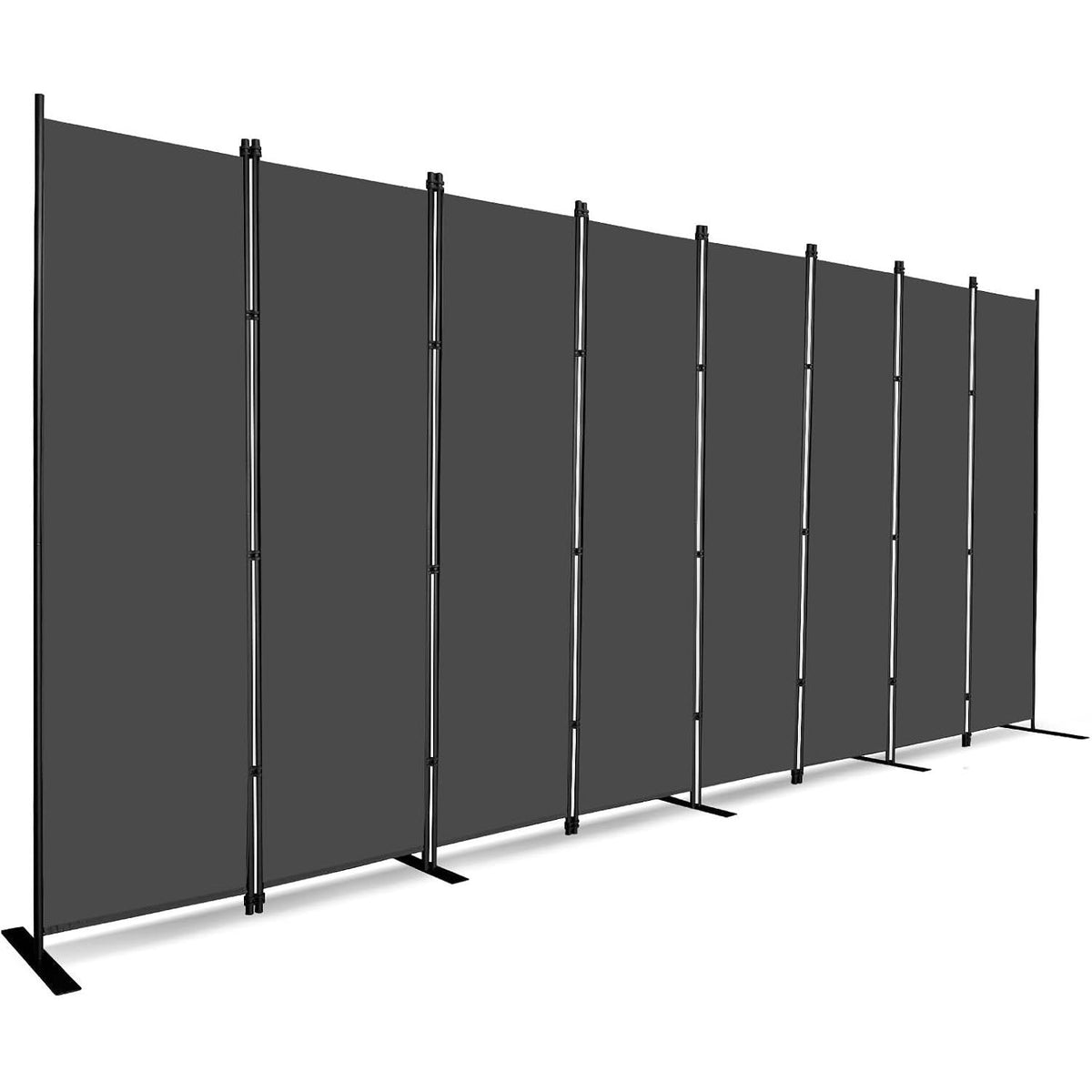 Room Divider 8 Panel 402x183cm Folding Privacy Screen Freestanding Grey KEORTUN