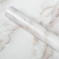 Self Adhesive Wallpaper Marble White-Brown Matte 90x200cm Waterproof