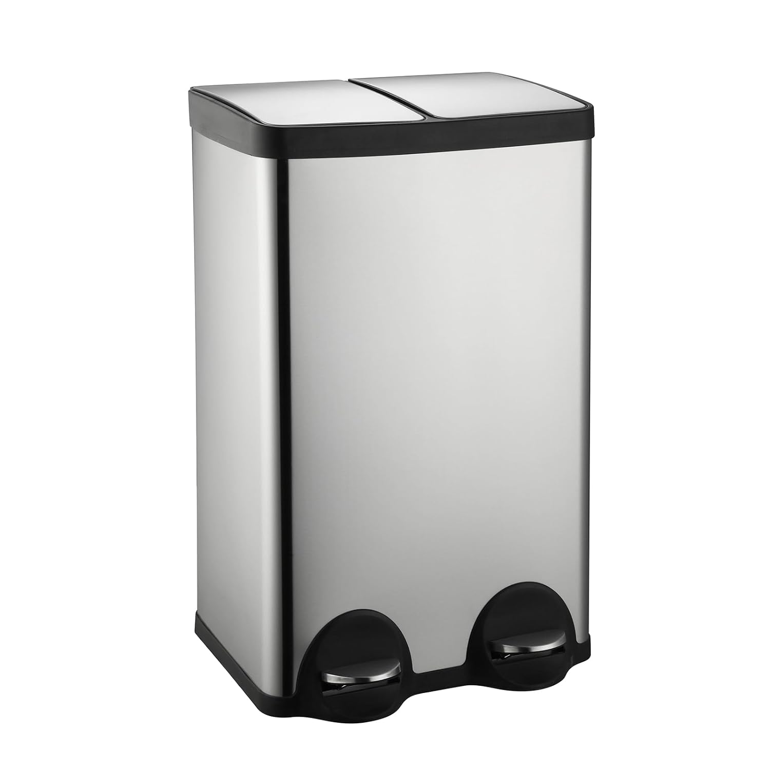 JM·YIPENG 2x30L Double Kitchen Recycling Bins, Stainless Steel w/ Lids & Buckets - Massive Discounts