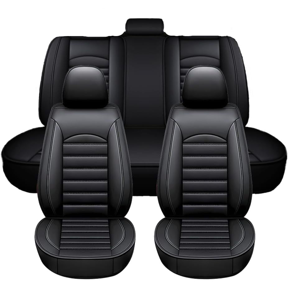 Black car seat covers set on a white background