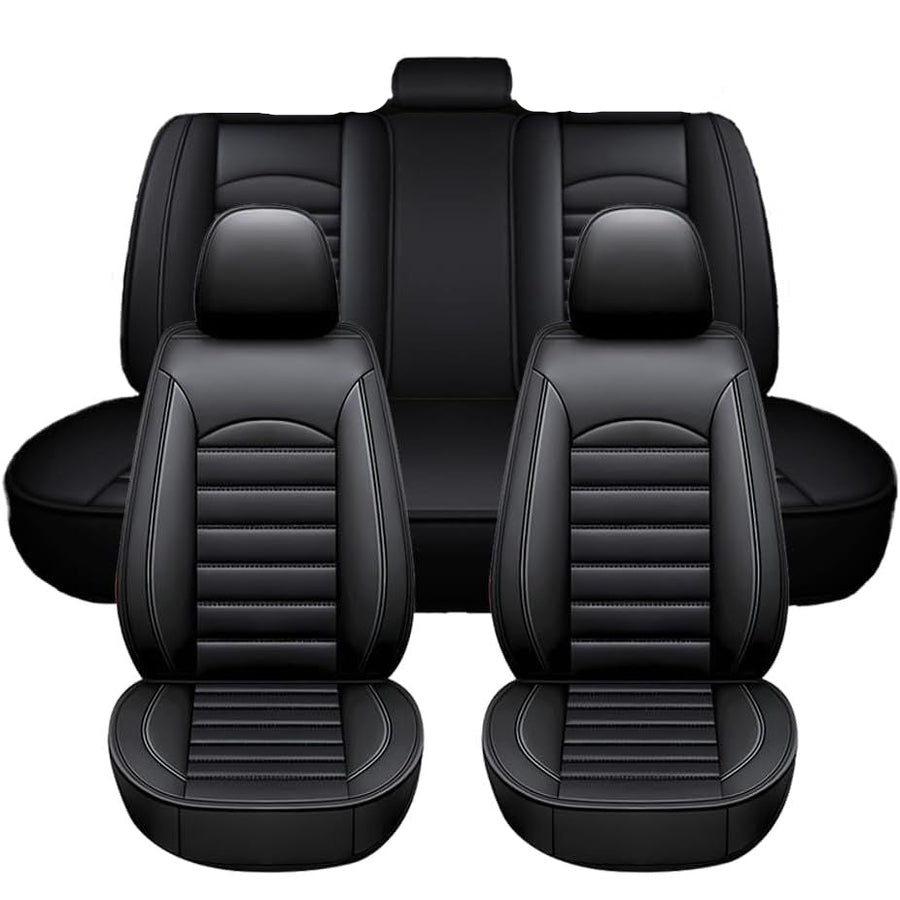Black car seat covers set on a white background