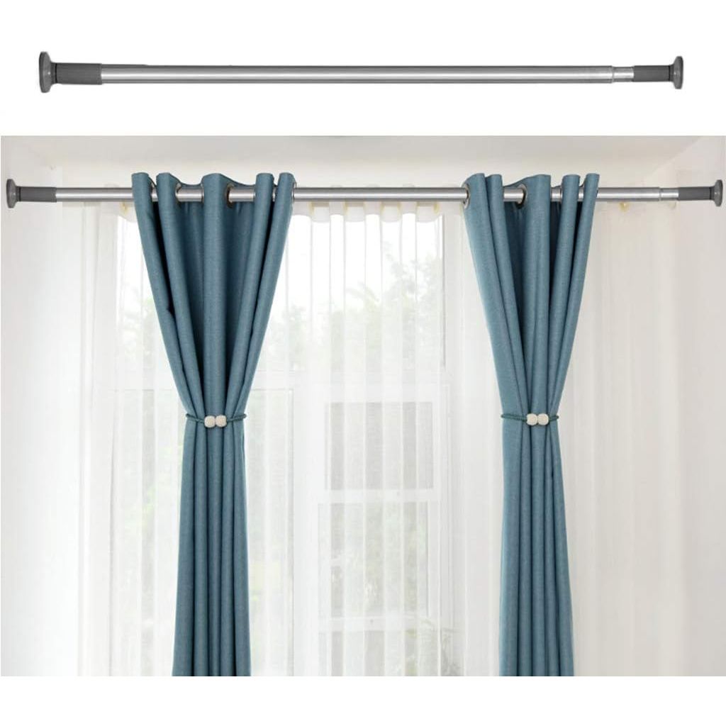 Tension Curtain Rod 278-327cm No Drill Extendable 32mm Heavy Duty Curtain Pole