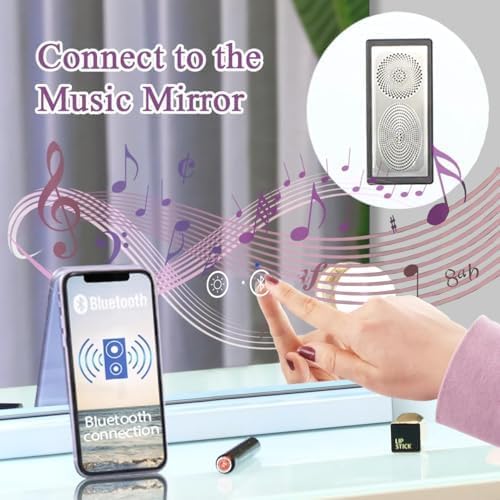 Hollywood Vanity Mirror 80x58cm 18 LED Lights Bluetooth Makeup FENCHILIN