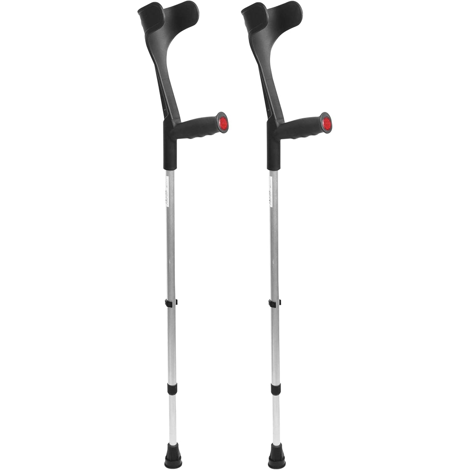 PEPE Adjustable Elbow Crutches, Pair, Open Cuff, Black, for Adults Men/Women