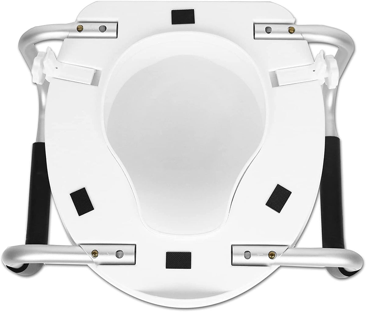Raised Toilet Seat 10cm with Handles Lid White Bathroom Mobility Aid PEPE