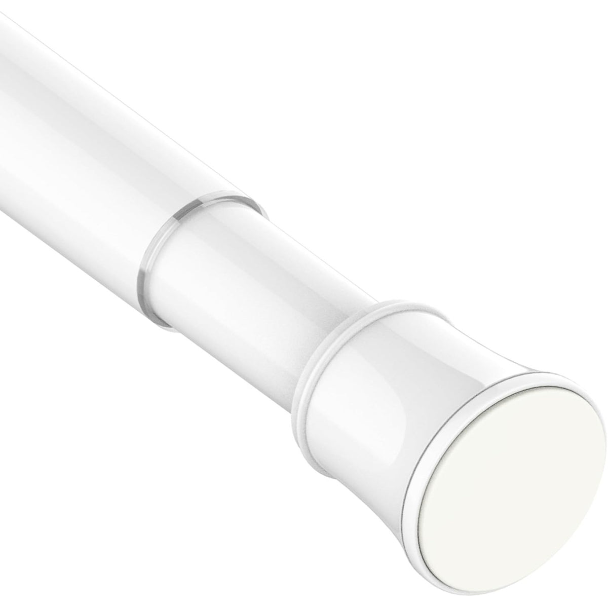 Telescopic Curtain Rod 110-200cm No Drill Tension Pole White Adjustable Shower Rod
