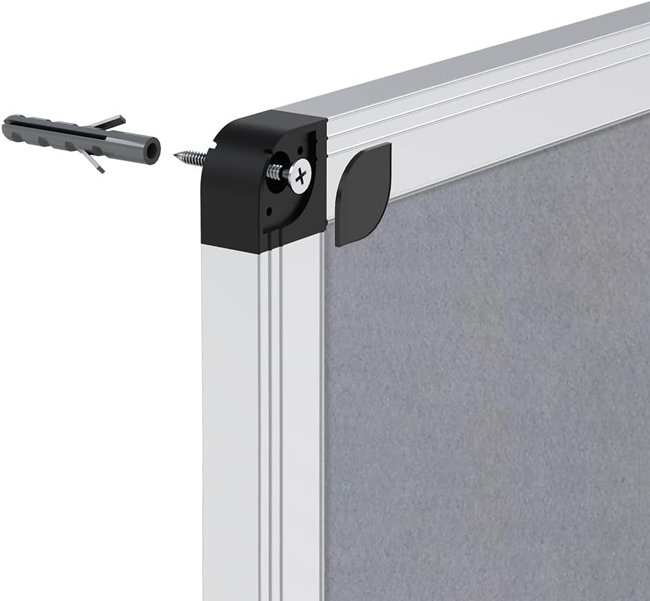 Notice Board Felt Grey, Silver Aluminium Frame, 90 X 60 cm VIZ-PRO