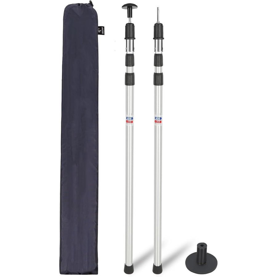 REDCAMP Telescopic Aluminium Tarp Poles Set of 2, Adjustable Tent Poles 2.3M - Massive Discounts