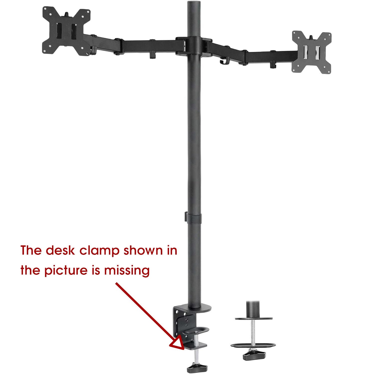 Dual Monitor Stand 27 Inch Extra Tall 39 Inch Pole Adjustable VIVO