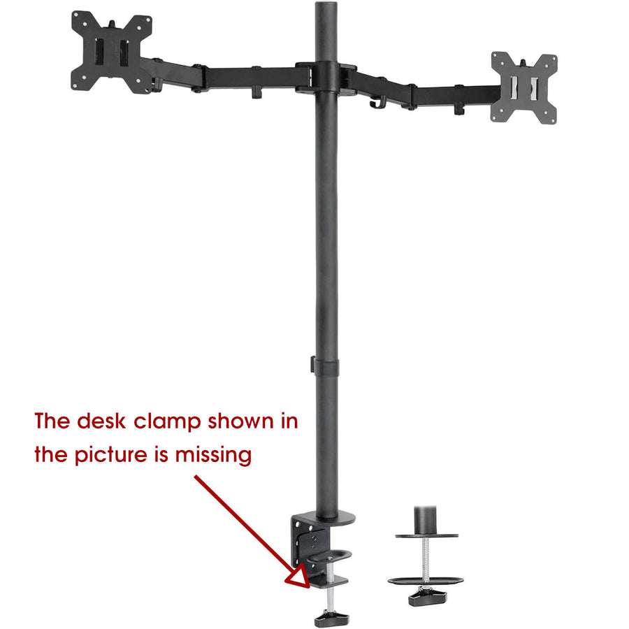 Dual Monitor Stand 27 Inch Extra Tall 39 Inch Pole Adjustable VIVO