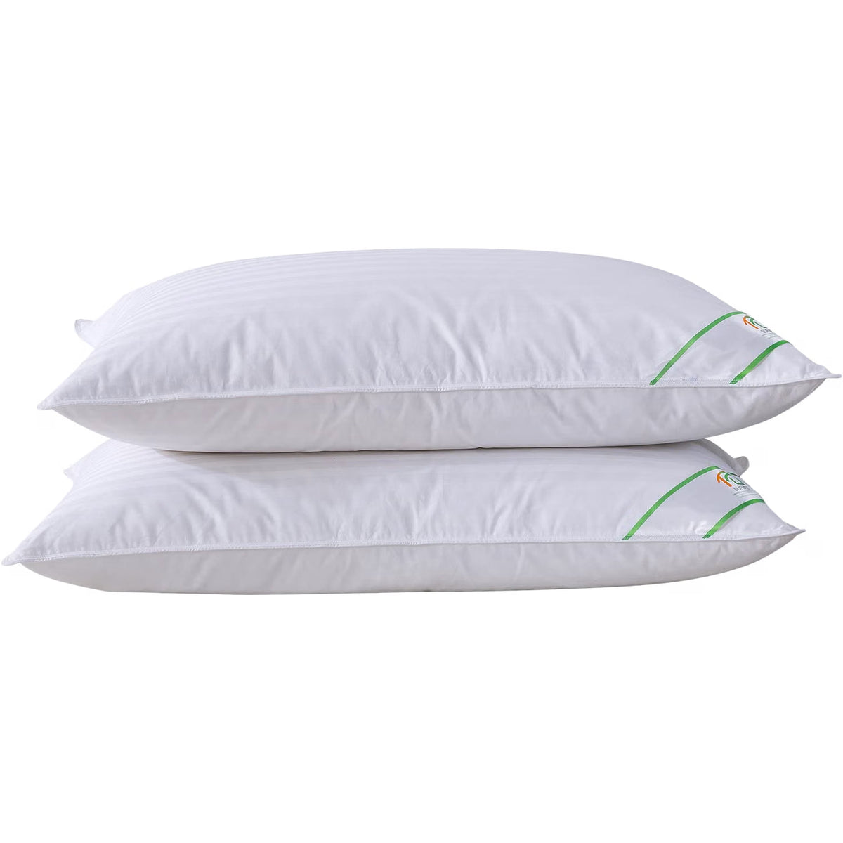 Goose Feather Down Pillows Pair Luxury 100% Cotton Cover Soft Bed Sleeping Pillow