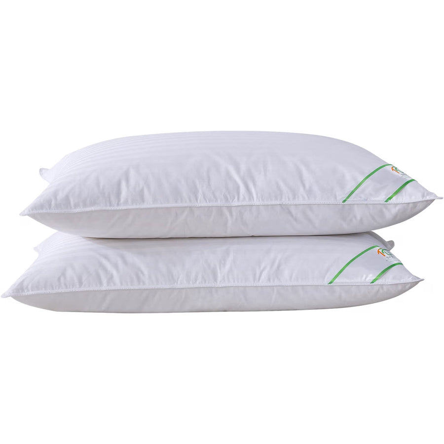 Goose Feather Down Pillows Pair Luxury 100% Cotton Cover Soft Bed Sleeping Pillow