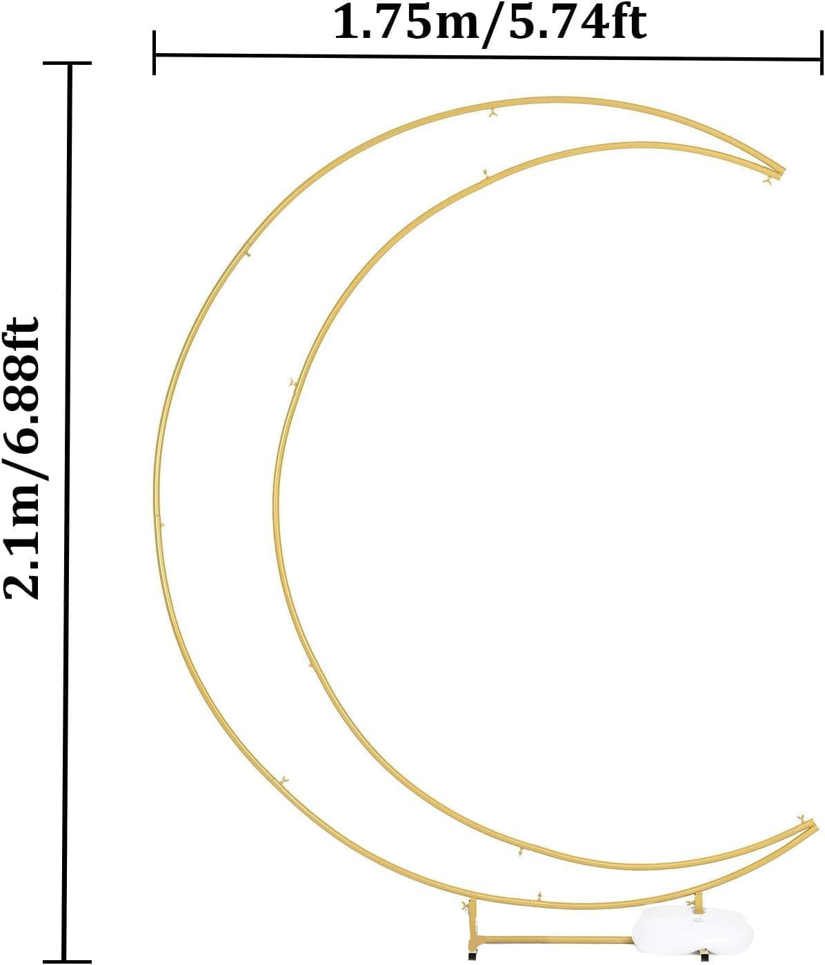 Wedding Arch Stand 2.1m Gold Balloon Backdrop Frame Curved Metal