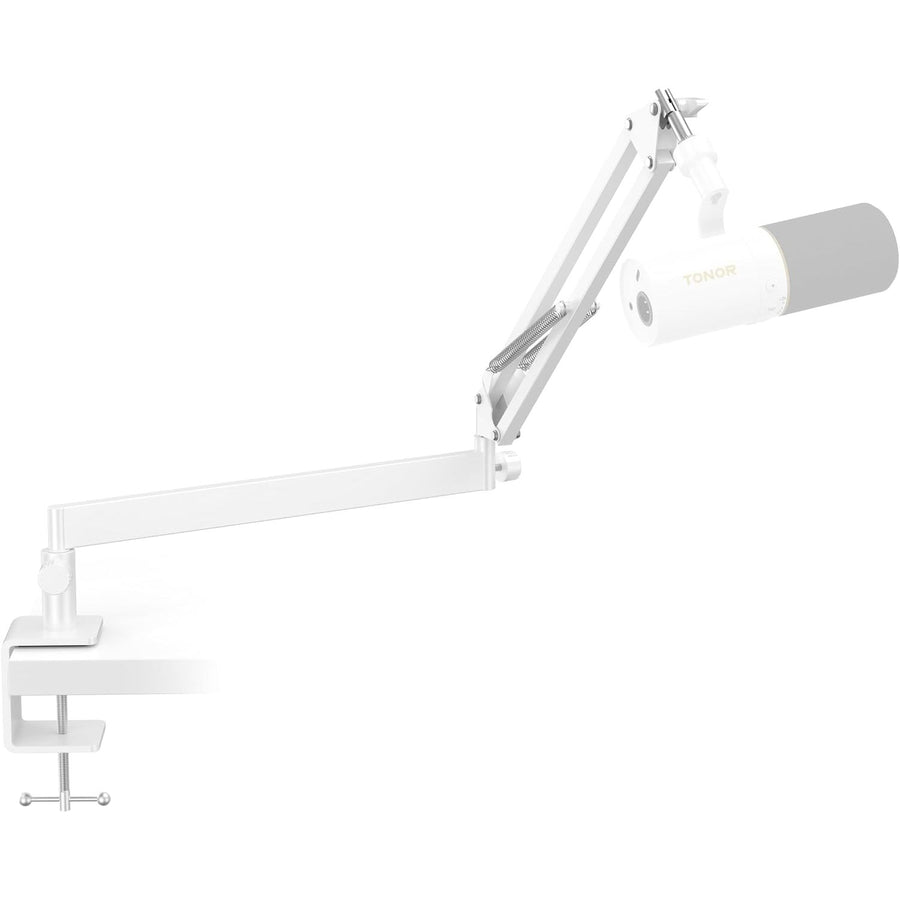 Microphone Boom Arm Low Profile Desk Mount Adjustable White TONOR Mic Stand