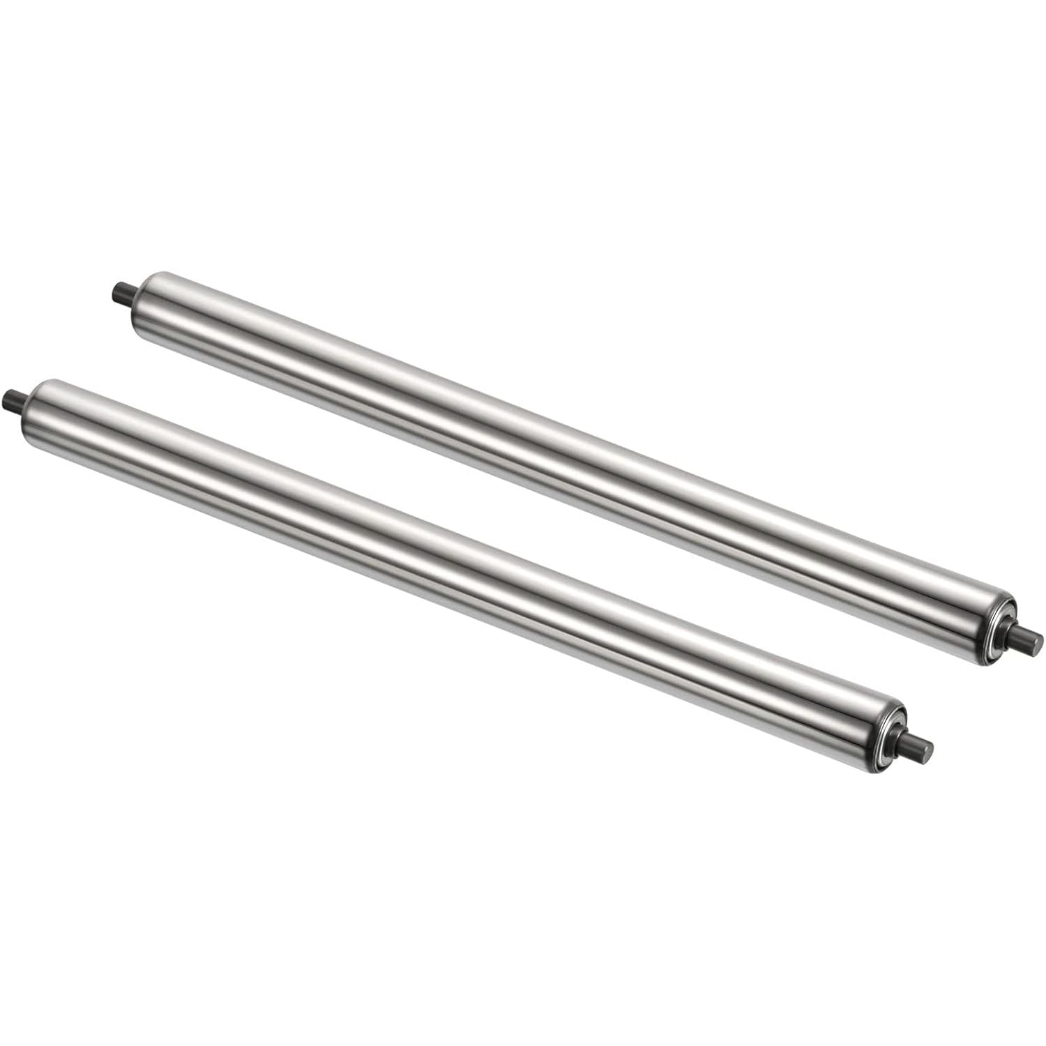 Two metal rollers on a white background